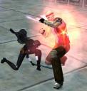 in true anime style he will fall into two pieces as soon as he realizes he was hit
